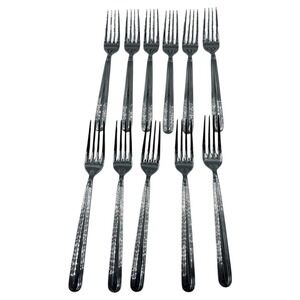 Lot 9x Fortessa 18/10 Metropolitan Stainless Steel Dinner Forks 7.5"